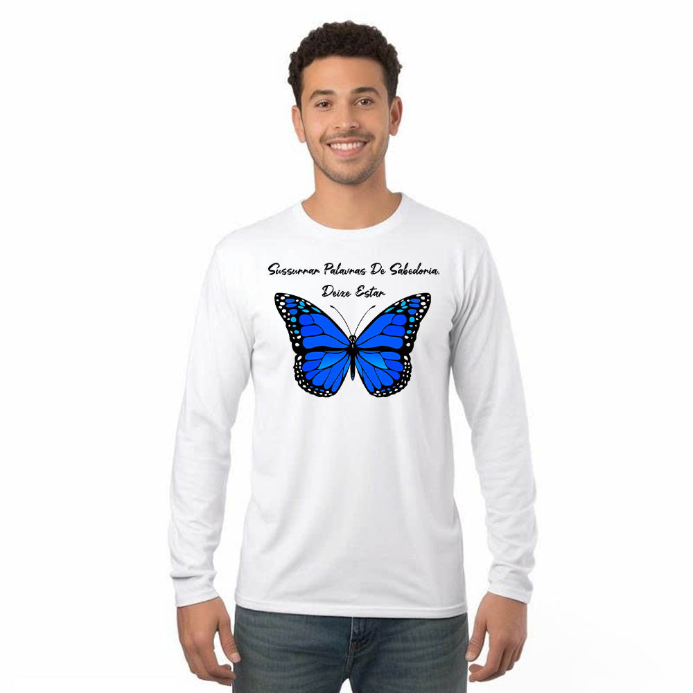 Butterfly Sussurrar Palavras De Sabedoria Deixe Estar Long Slevee Shirt Butterfly Great Gifts For Wife