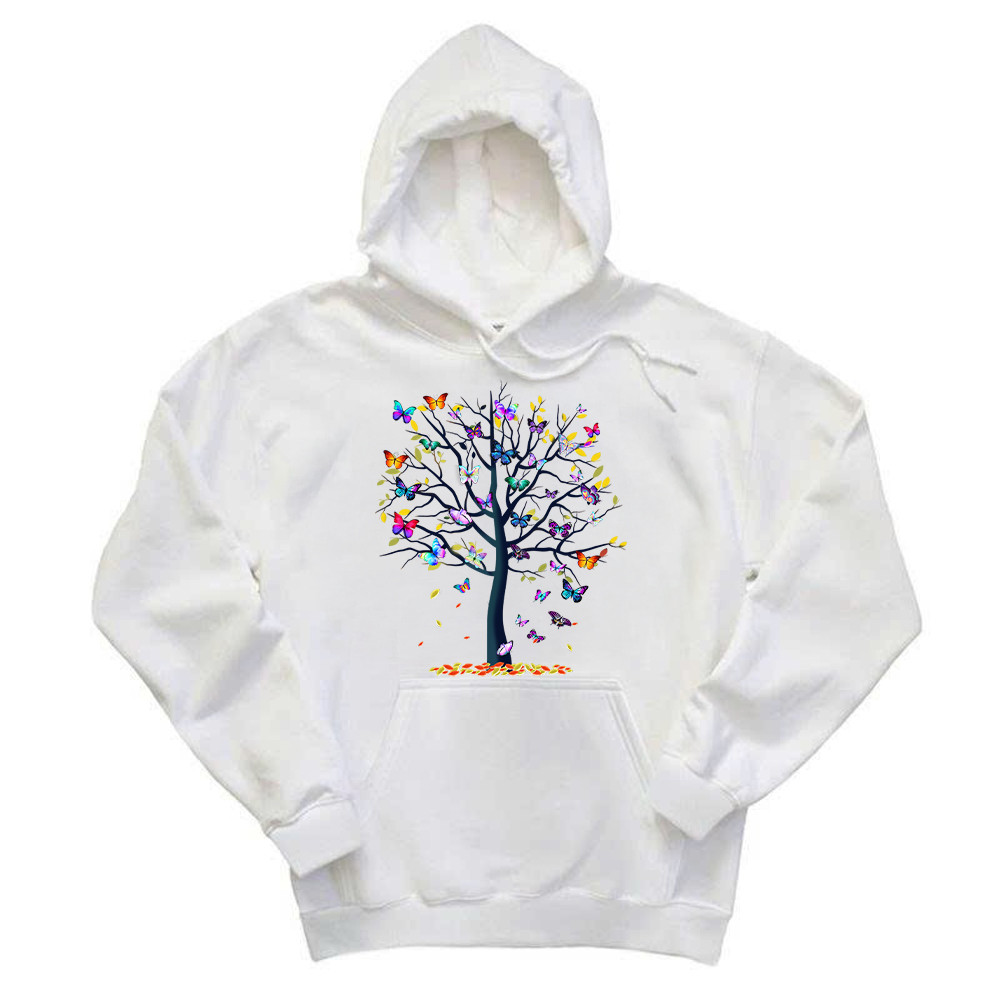 Butterfly Tree Hoodie Cute Butterfly Graphic Tee Best Gifts For Wife